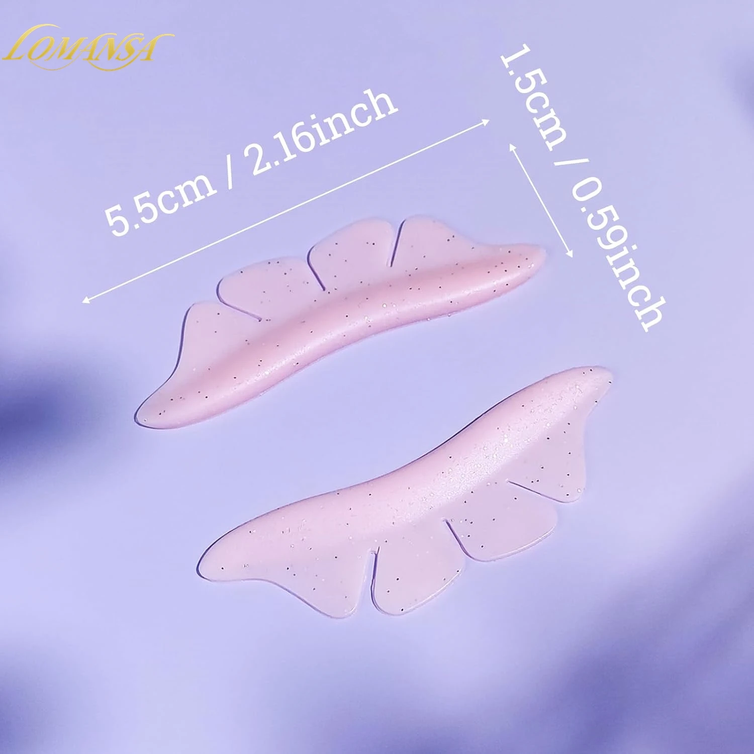 lomansa 1 pair glitter butterfly lash lift pad eyelash perm rod shield lash lifting pads 3d eyelash curler extension accessories