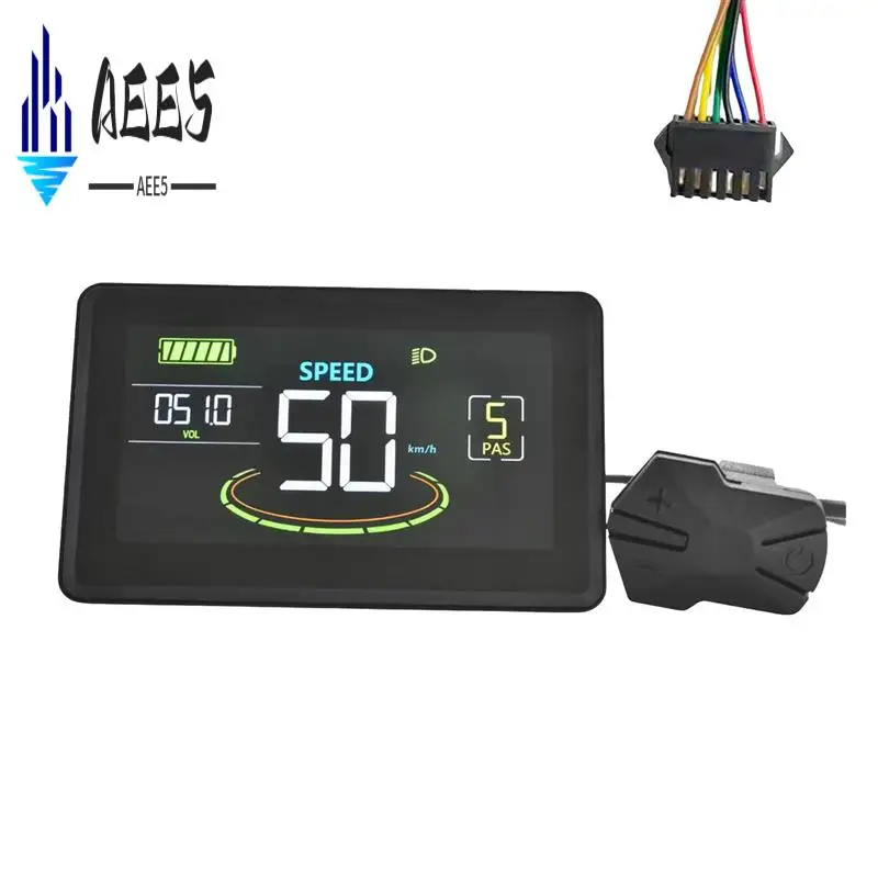 GNURBDILFO 2X H6C Elektrische Fiets LCD Display Meter 24V-60V E Scooter LCD Panel Kleurenscherm met USB UART voor Elektrische Fiets (5PIN
