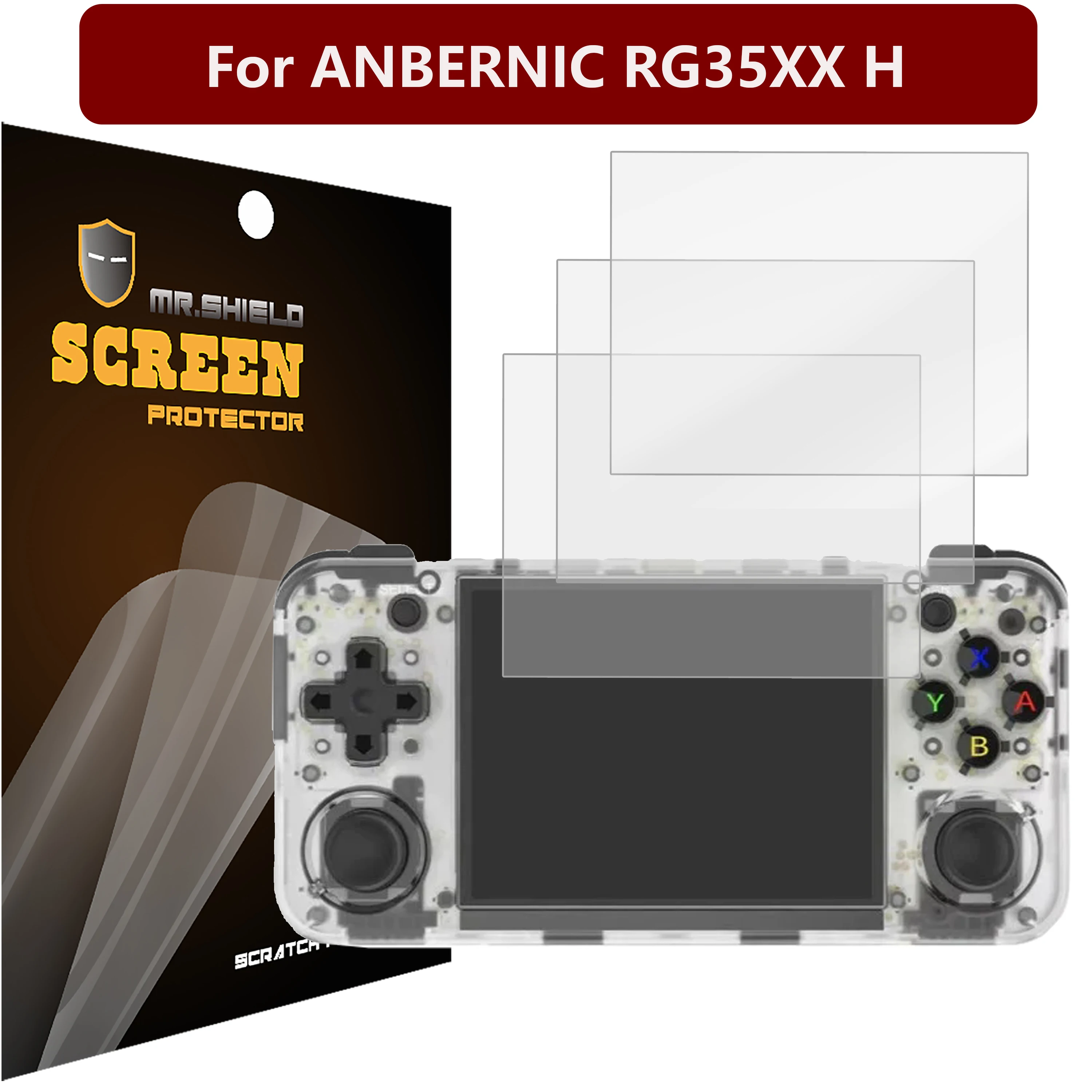 

Mr. Защитный экран совместим с ANBERNIC RG35XX H антибликовый [матовый] [в 3 упаковках] (материал ПЭТ)