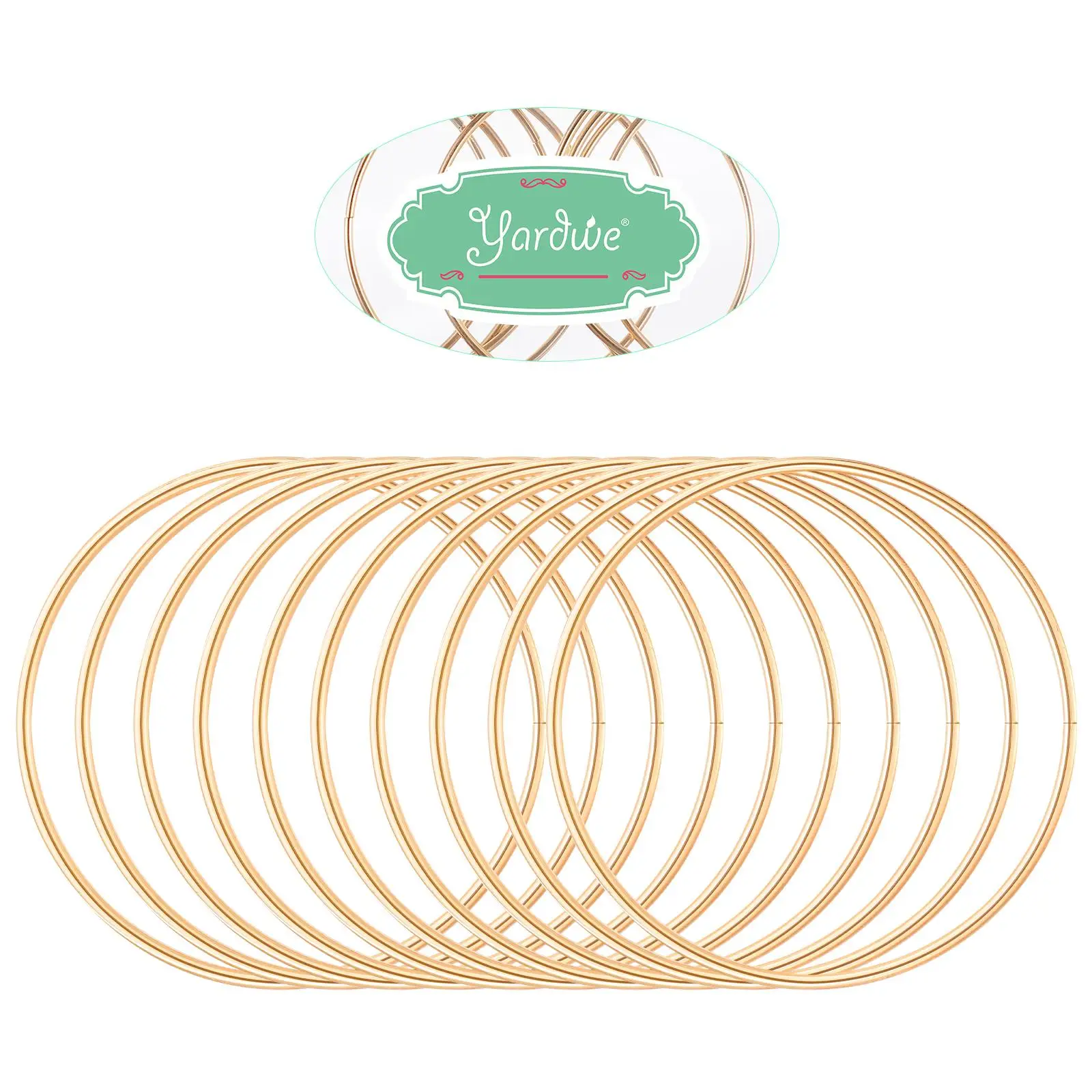 10 Pcs Metal Dream Catcher Hoops 10cm Gold Diameter Craft Round Rings Home Decor Tassel Plant Hangers Gifts Safe 5
