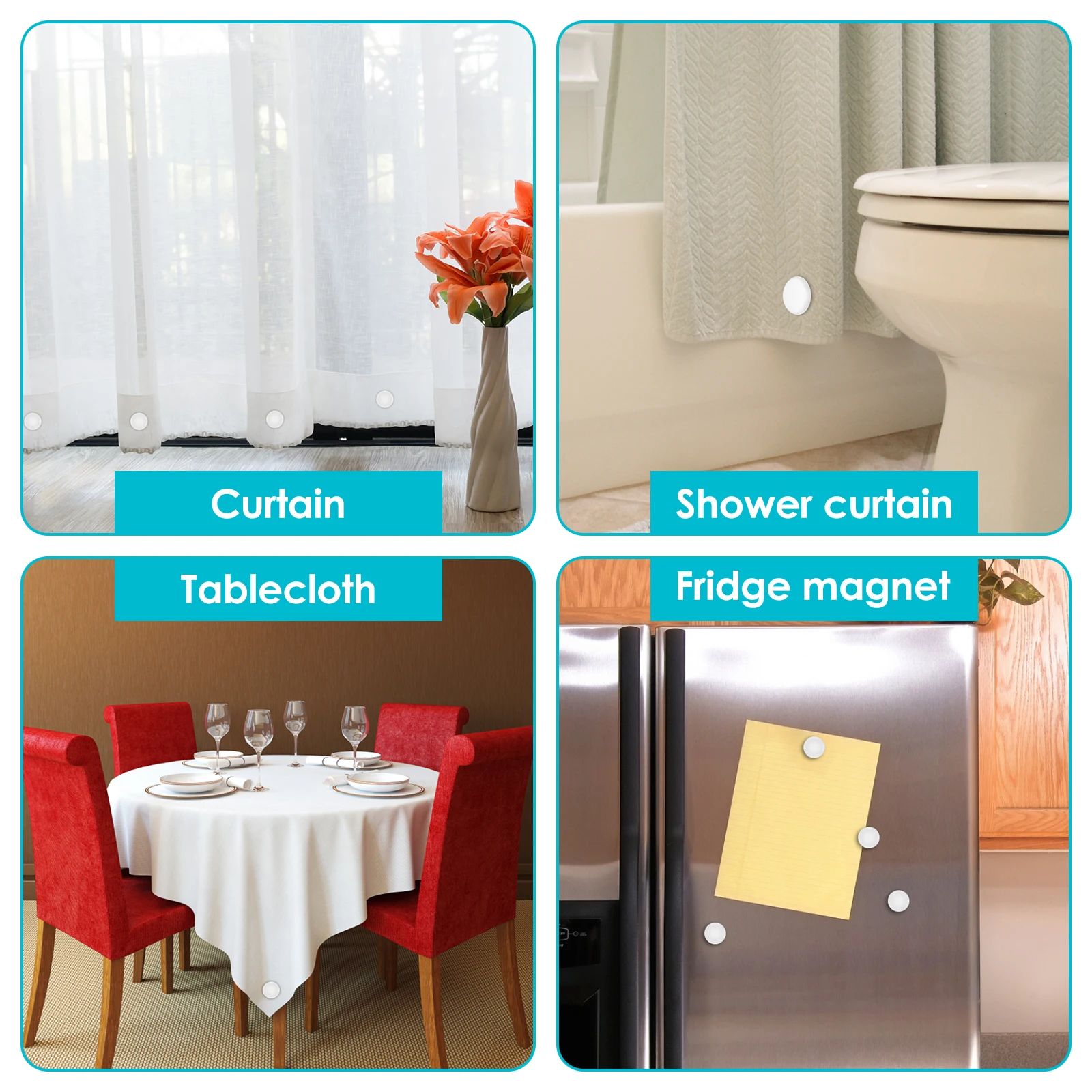 New 16Pcs Magnetic Shower Curtain Weights Waterproof Shower Curtain Magnets Reusable Magnetic Liner Weights Heavy-Duty
