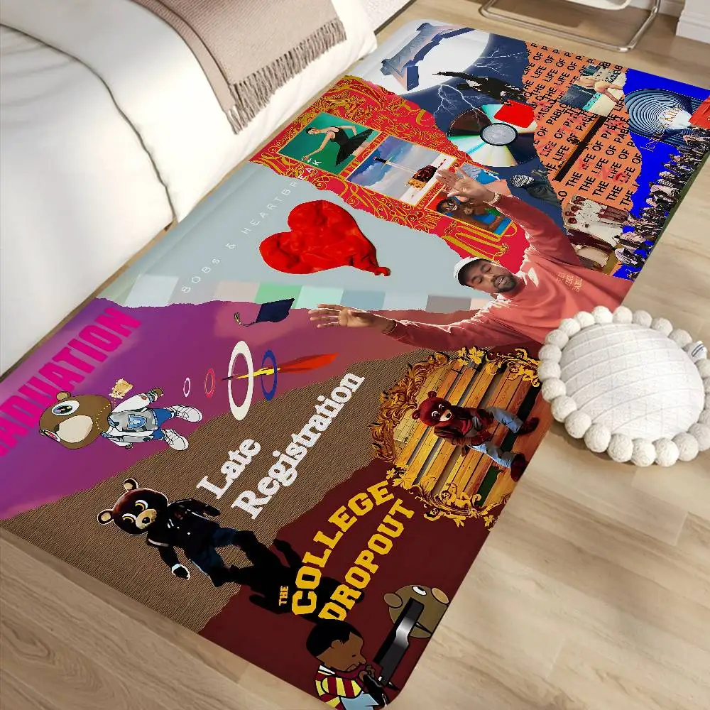 Raps Mat Rap Singer Kanye West Floor Mat INS Style Soft Bedroom Floor House ...