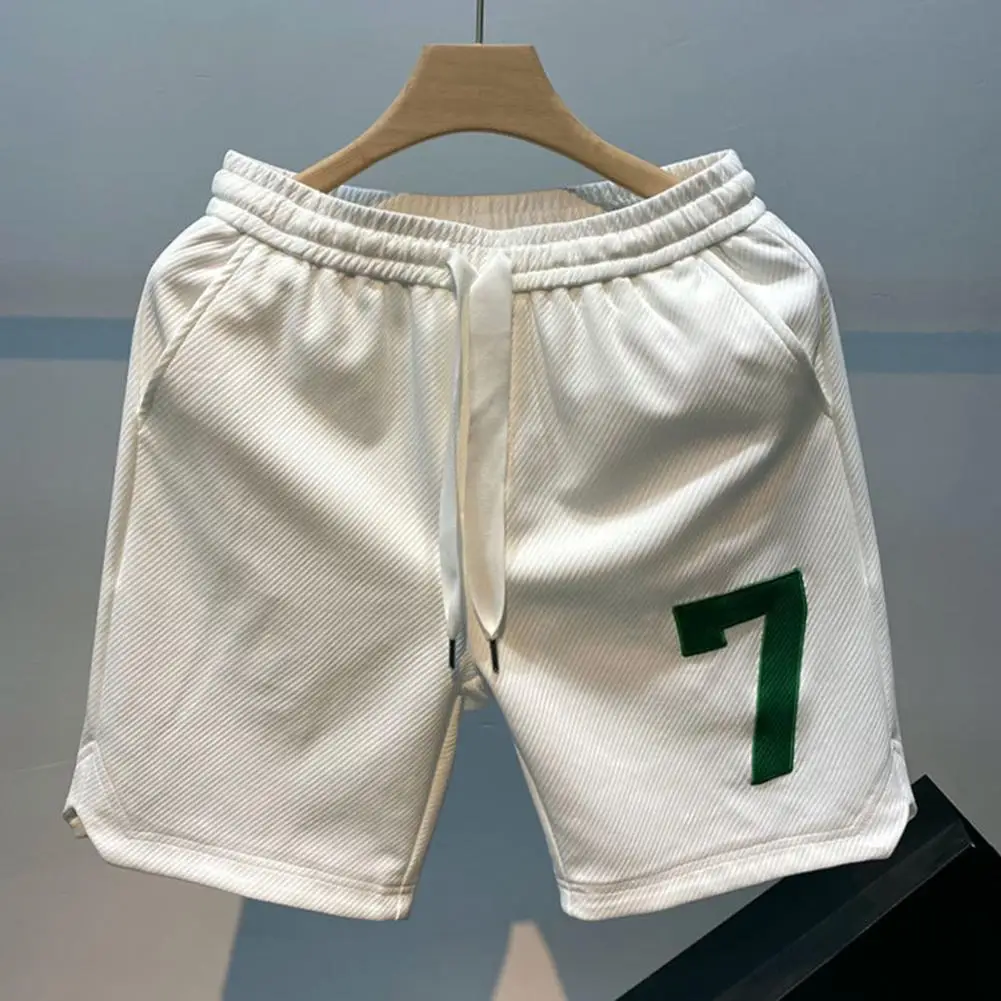 

Drawstring Beach Shorts Breathable Quick Dry Men's Gym Shorts with Drawstring Elastic Waist Soft Pockets Number for Fitness