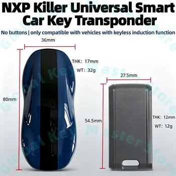Chiave Auto Universale Intelligente Nxp Killer, Senza Funzioni a Pulsante, Compatibile Solo con Veicoli con Sensore di Chiave, Permette al Proprietario di Abbinare la Chiave da Solo