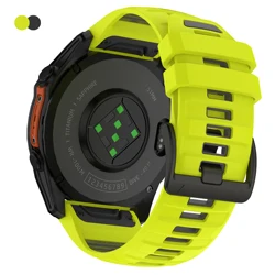 Premium Silicone QuickFit Band for Garmin Fenix - 26/22mm Adjustable Strap Bracelet (B - Green Black)