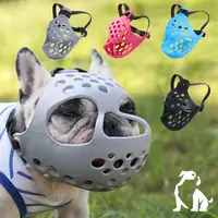 Adjustable Aggressive Dog Flat-Faced Anti Barking Face Mesh French Bulldog Pet Dog Muzzle Biting Chewing 1