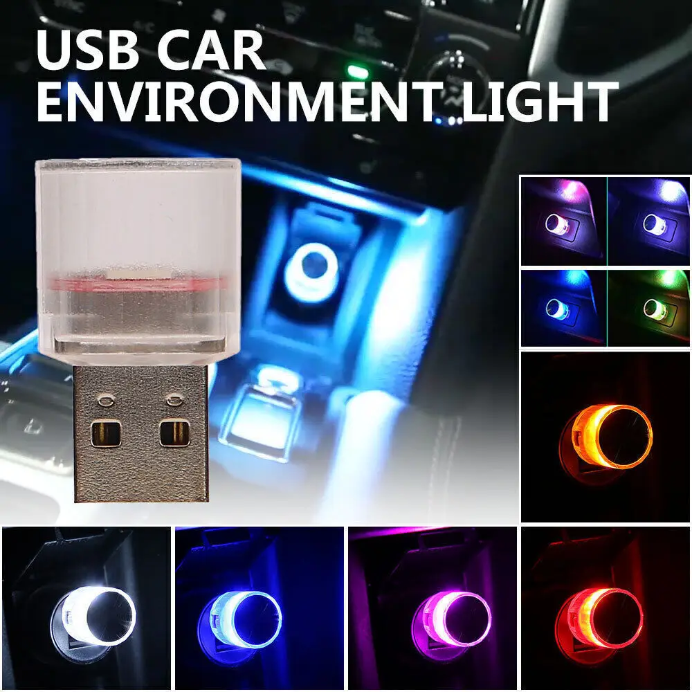 

USB Car Foot Atmosphere Lamp Blue LED Interior Seat Ambient Decor Accessories