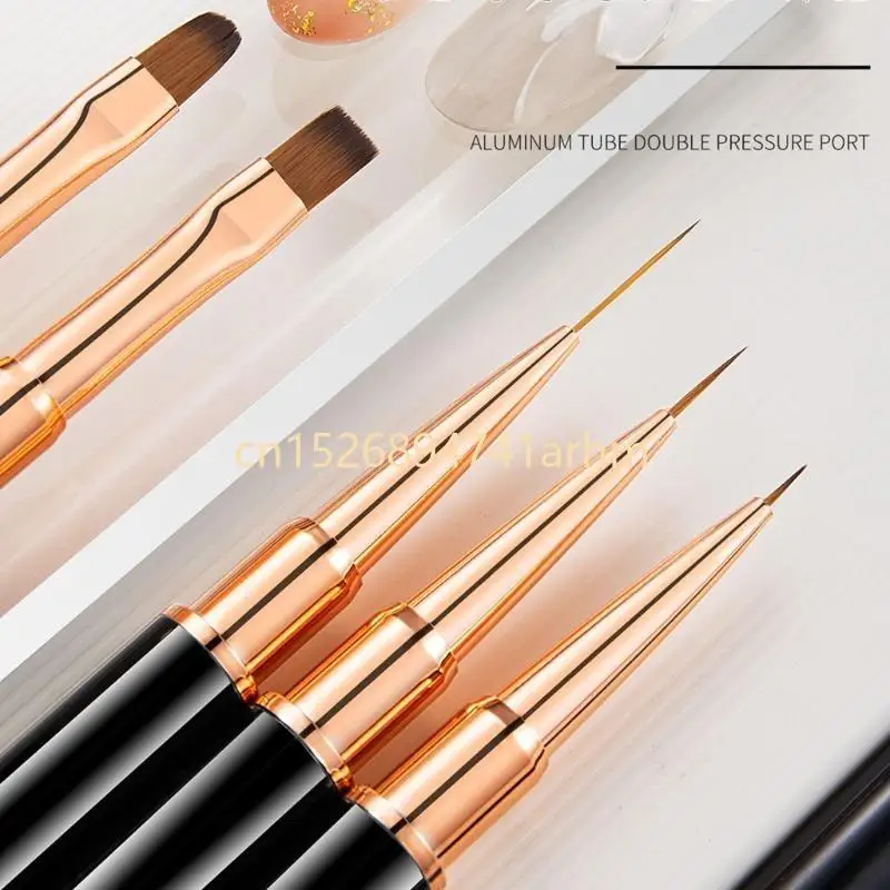 손톱 아트 브러쉬 컬렉션 5Pcs 전문 매니큐어 스타일링 손톱 장식 액세서리 파인 디테일링 브러쉬 A0ND
