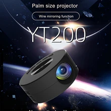YT200 Screen Projector LED 30000 Hours Compatible Projector Support Power Bank Wire Sreen Mirroring USB Cable For Android IOS