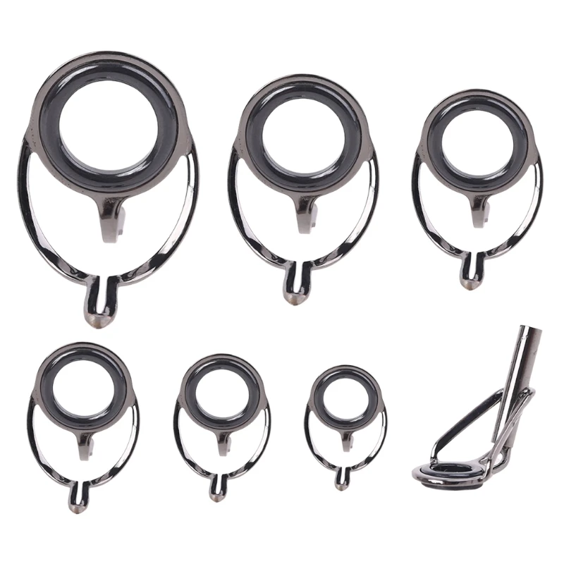 

7Pcs Mixed Size Fishing Top Rings Rod Repair Kit Line Guides Eyes Sets Drop Shipping