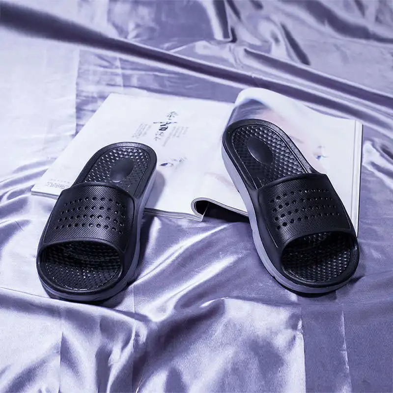 Zapatillas de estar por casa para hombre, chanclas populares de alta calidad, color negro, talla grande K8 - AliExpress