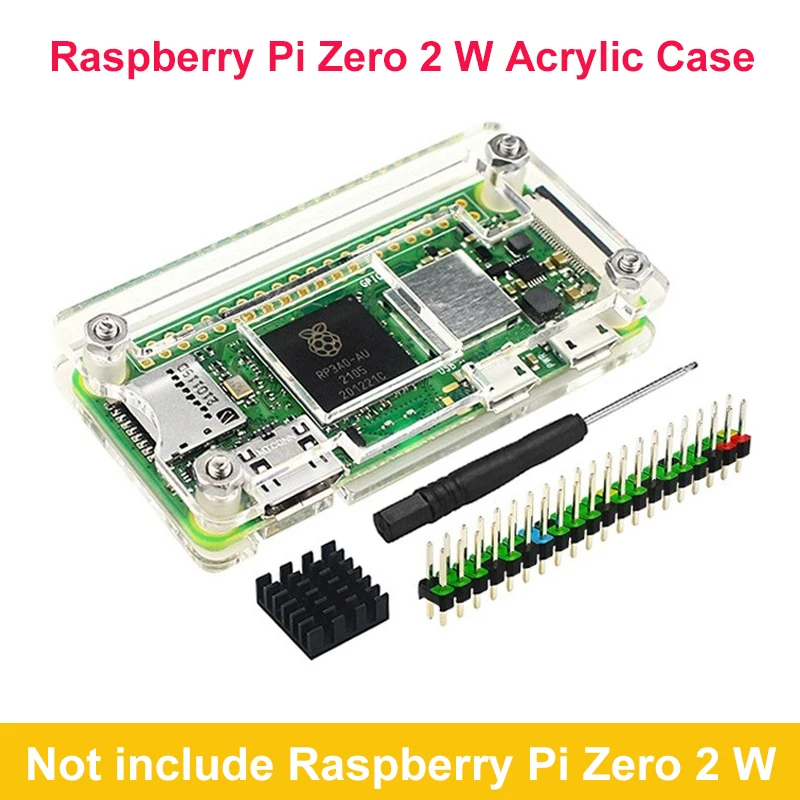 

Корпус для Raspberry Pi Zero, 2 Вт, акриловый зеркальный пластиковый корпус, прозрачный черный, синий корпус с алюминиевым радиатором, GPIO Header