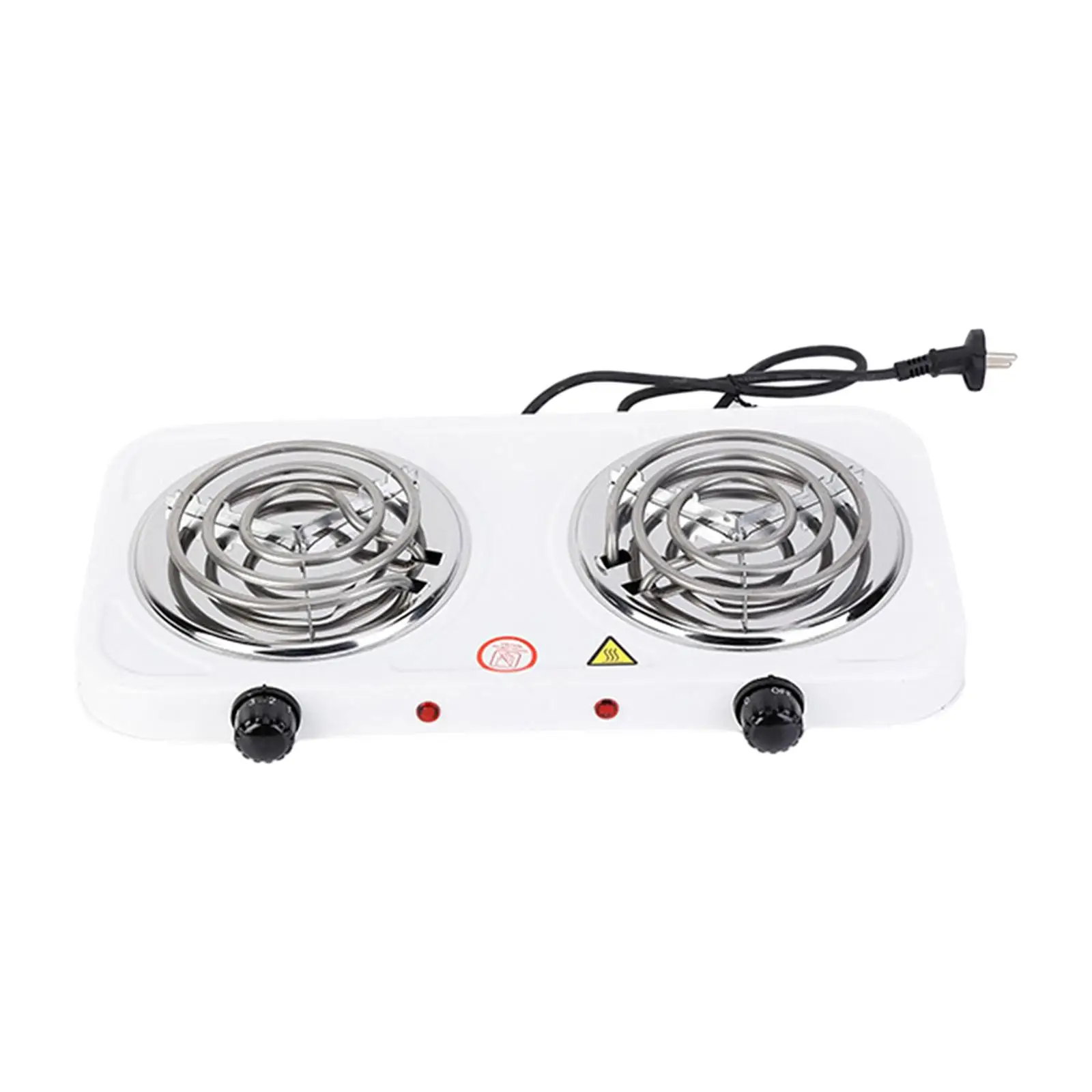

Countertop Coiled Burner Adjustable Temperature Hot Plate Easy to Clean Home Outdoor with Power Indicator Lights 2000W Compact