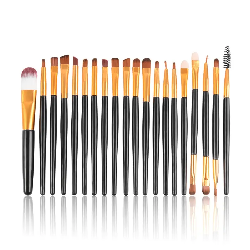 makeup brush set 20 Piece Makeup Brush Set Eye Shadow Lip Gloss Powder Blusher Concealer Soft Artificial Fiber Hair Beauty Tool Cosmetic Kit