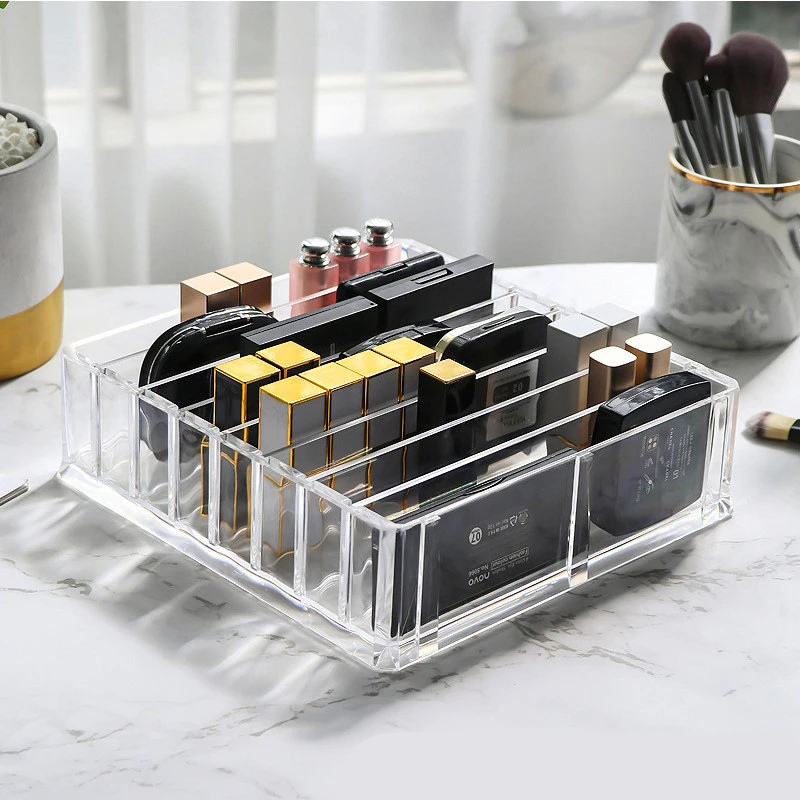 Clear Acrylic Makeup Organizer Makeup Tools Holder Powder Cake Box Beauty Blender Sponge Lipsticks Storage Case For Cosmetic - Storage Boxes & Bins AliExpress