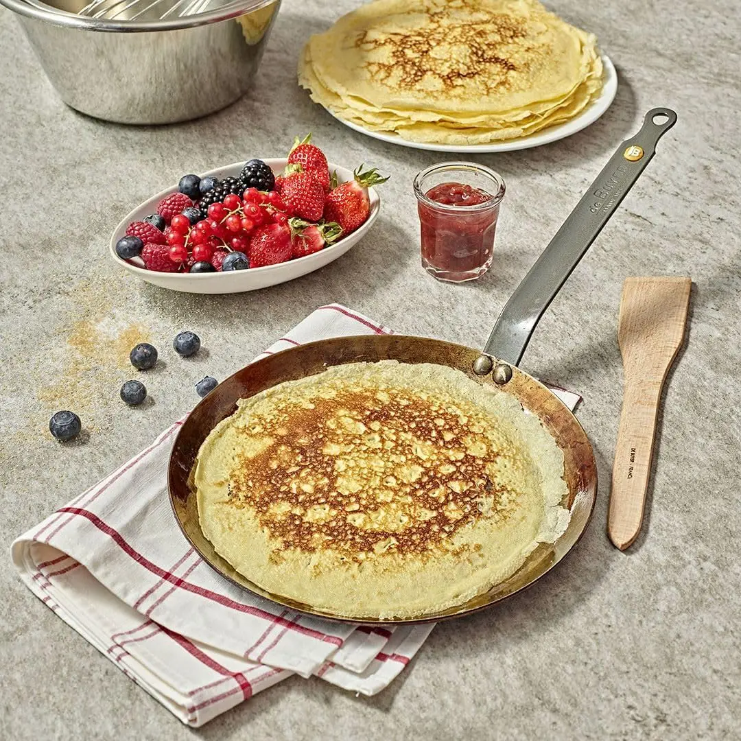 Buyer MINERAL B Carbon Steel Crepe & Tortilla Pan - 12” - Ideal for Making & Reheating Crepes, Tortillas & Pancakes - Natural 2