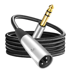 High - Quality XLR to 1/4 Inch TRS Audio Cable for Professional Sound Equipment (6.5 to XLR Male)