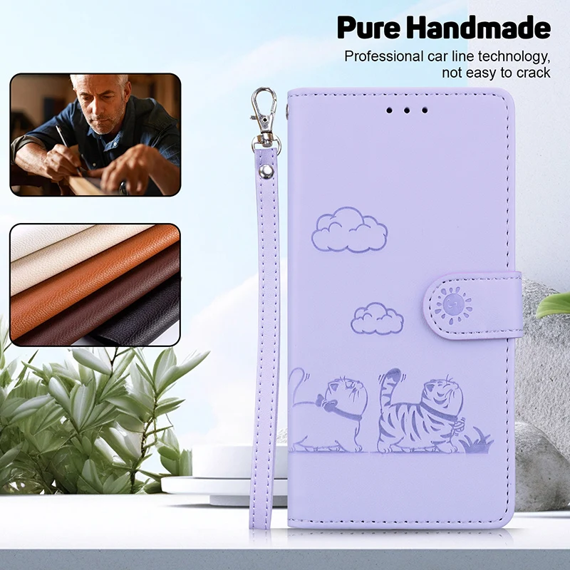 Leather Flip Wallet Case - Stand Feature and Enhanced Protection