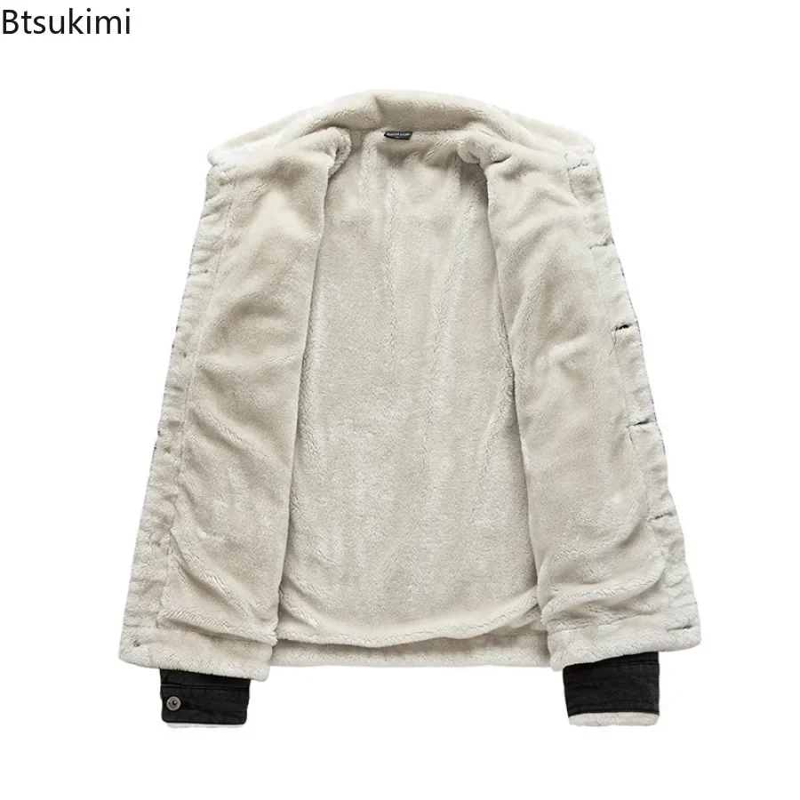 2024 Men's Casual Denim Jackets Slim Warm Denim Coats Male Fashion Cotton Thicker Autumn Winter Jeans Jackets Warm Coats M-2XL