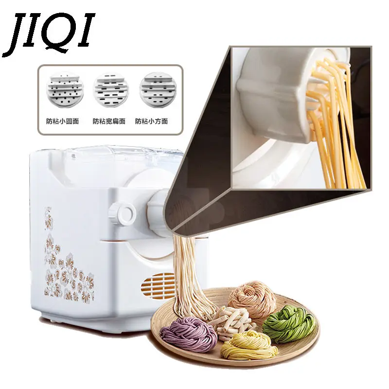 JIQI Automatic Noodles Making machine with 9 mold Household Dumplings Spegatti maker Flour Juice blender Dough Pasta Cutter 0.5L