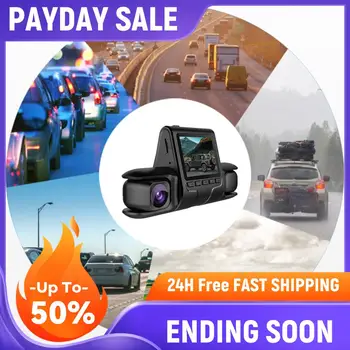 Videocamera per Auto a 3 Obiettivi con G-Sensor HD 1080P, Registratore Video per Auto, Monitor di Parcheggio, Telecamera Anteriore e Posteriore, Display LCD, Visione Notturna