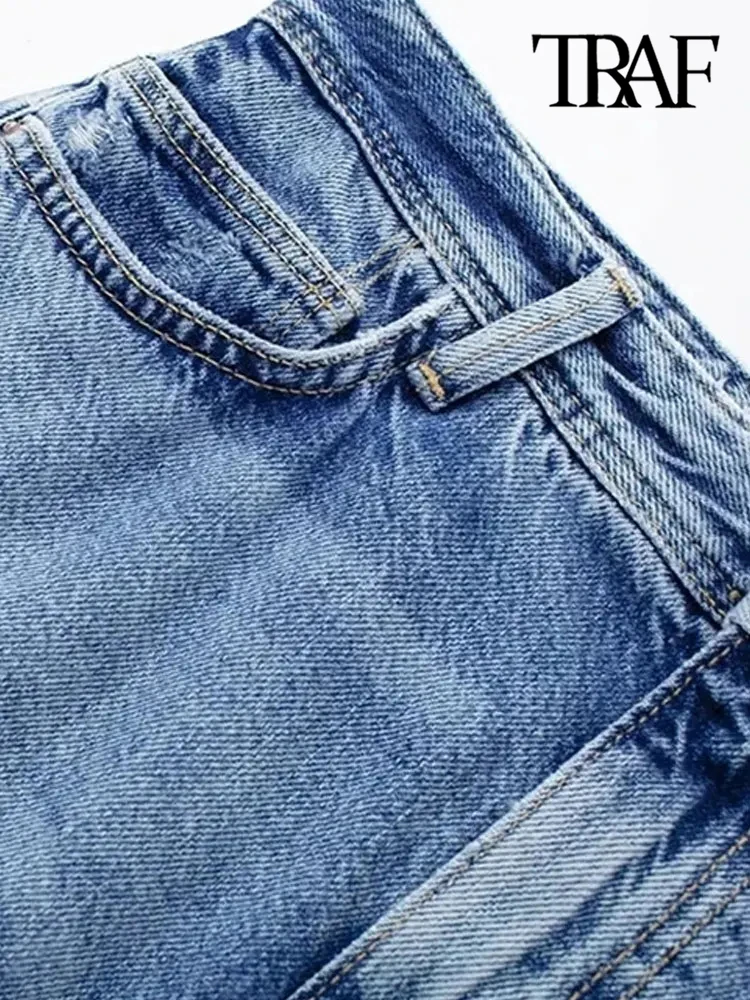 TRAF-تنورة نسائية متوسطة الطول بفتحة أمامية مع جيوب ، عتيقة ، خصر مرتفع ، ذبابة بسحاب ، موضة نسائية 3 TRAF-تنورة نسائية متوسطة الطول بفتحة أمامية مع جيوب ، عتيقة ، خصر مرتفع ، ذبابة بسحاب ، موضة نسائية 3