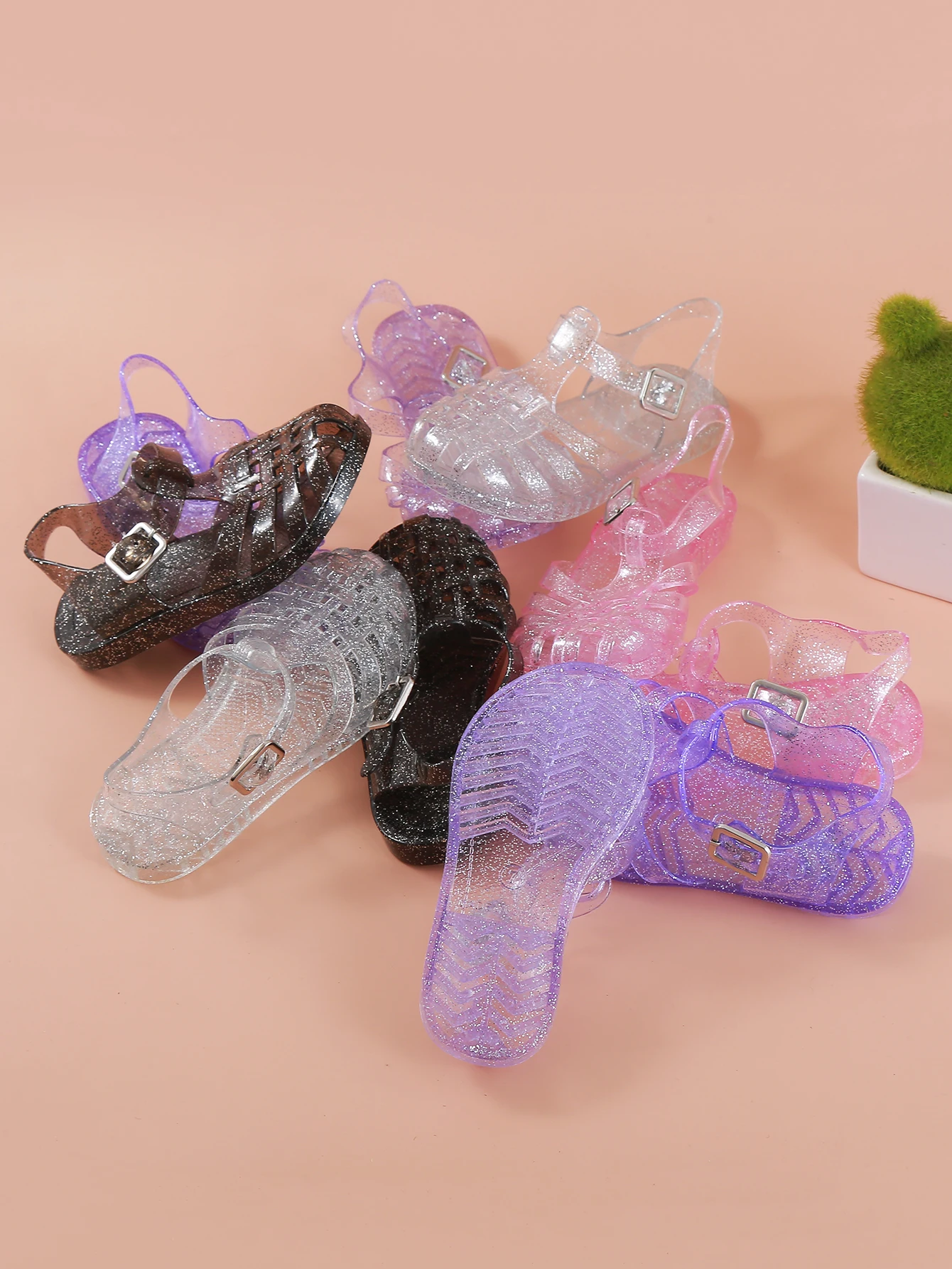 Baby Shoes kids shoes children sandals kids sandals beach shoes Children's Sandals Jelly Shoes PVC Princess Shoes Summer Girls Hollow Toe Sandals Low-cut Roman Non-Slip Soft Soles
