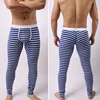 Men's Thermal Underwear Bottoms Sexy Long Johns Warm Cotton Underwear Bulge Penis Pouch Low Rise Men Leggings Man Striped Lounge 2