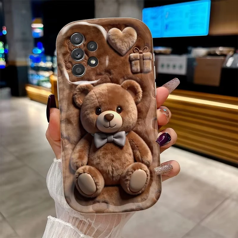 Cute Bear & Pink Heart Phone Case – Stylish and Protective Cover