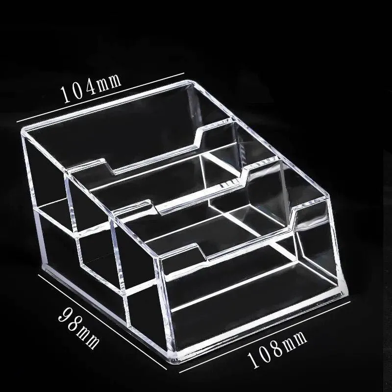 Card Holder 1Pc Transparent Plastic Acrylic Desk Organizer for Notes Business Cards Storage