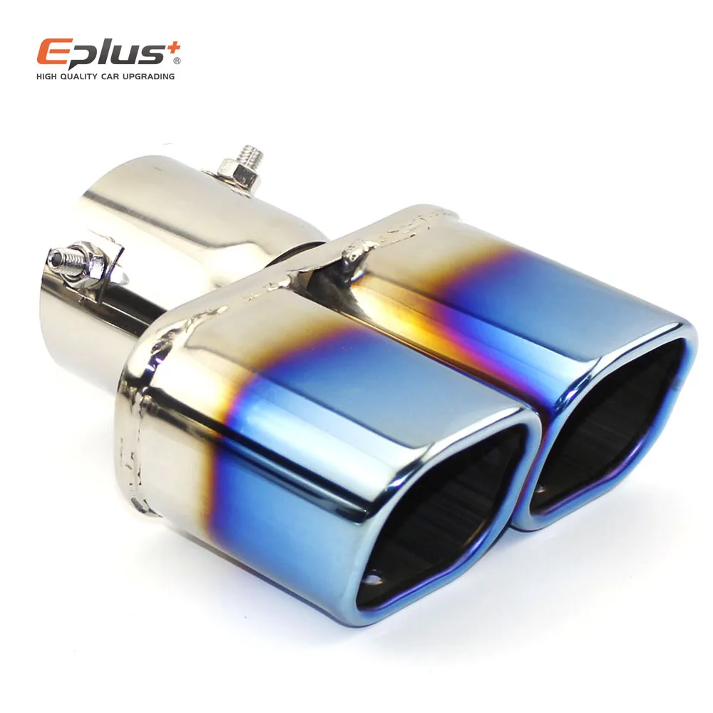 Universal Stainless Steel Car Exhaust Pipe Muffler Tail Pipe Outlet Nozzle End Plain End One Change Two Double Out ID 60MM 75MM car exhaust tail pipe