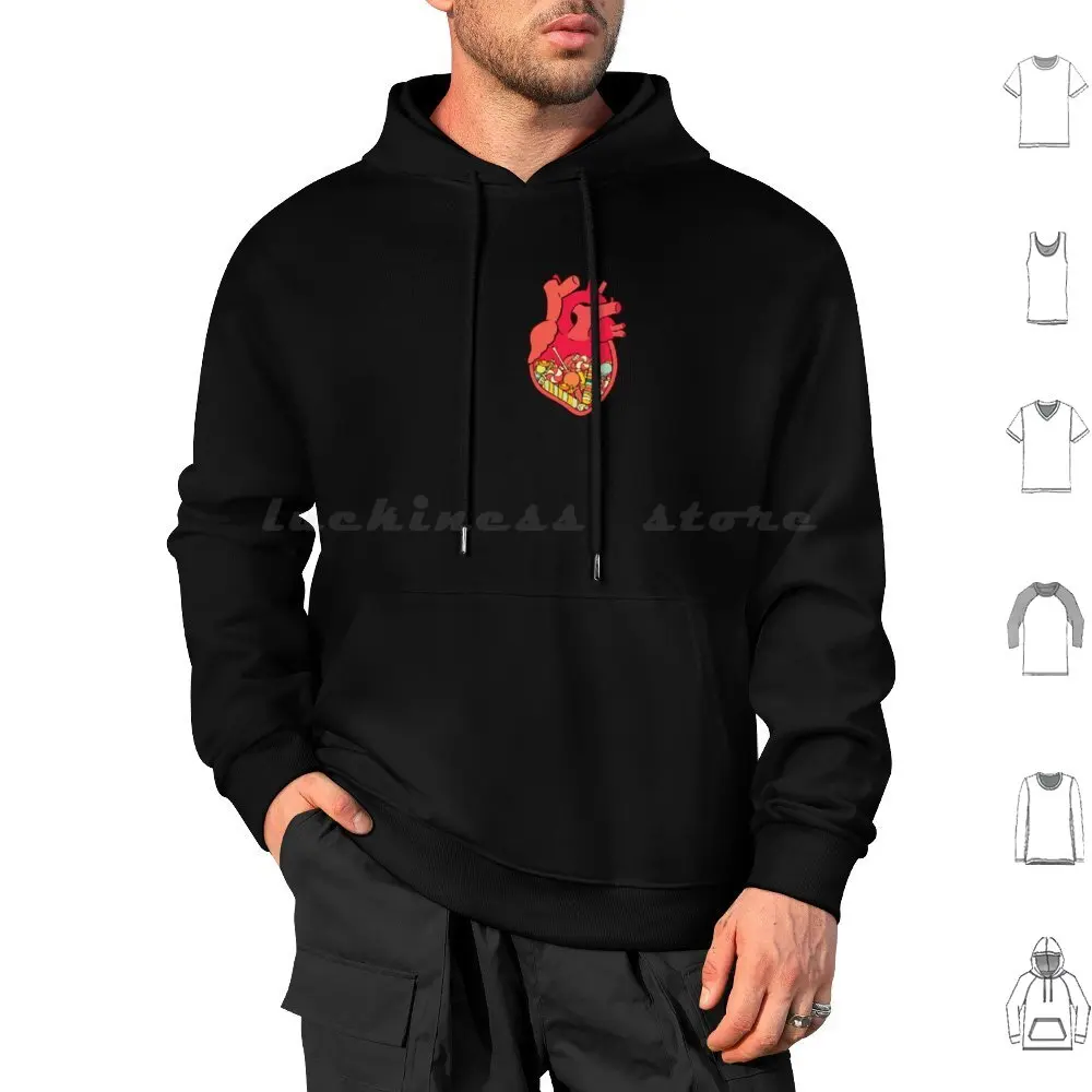

Sweet Heart 2 Hoodies Long Sleeve Heart Candy Halloween Valentines Valentines Day Cool Unique Red Pink Yellow Sweets