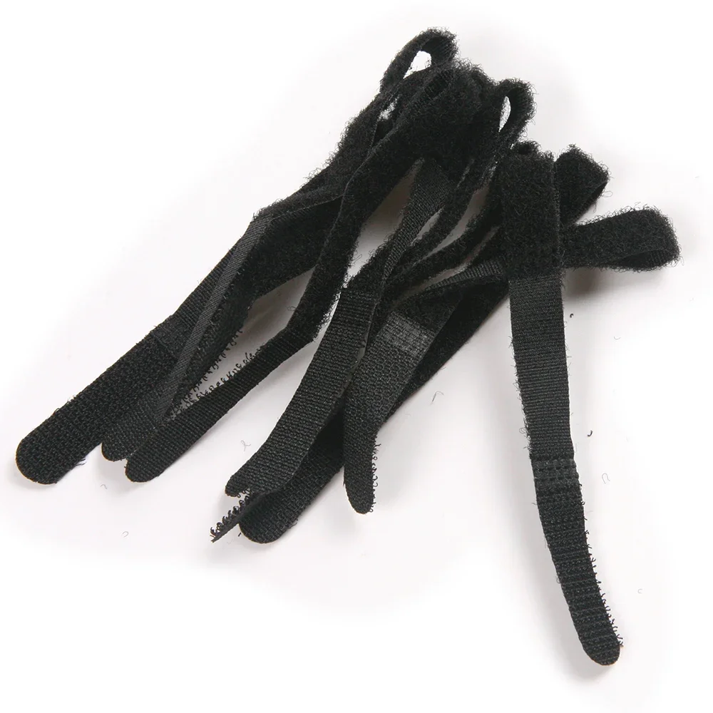 Fixmee 재사용 가능한 P 타입 나일론 후크 루프 케이블 타이, 블랙, 1cm x 13cm, 100 개