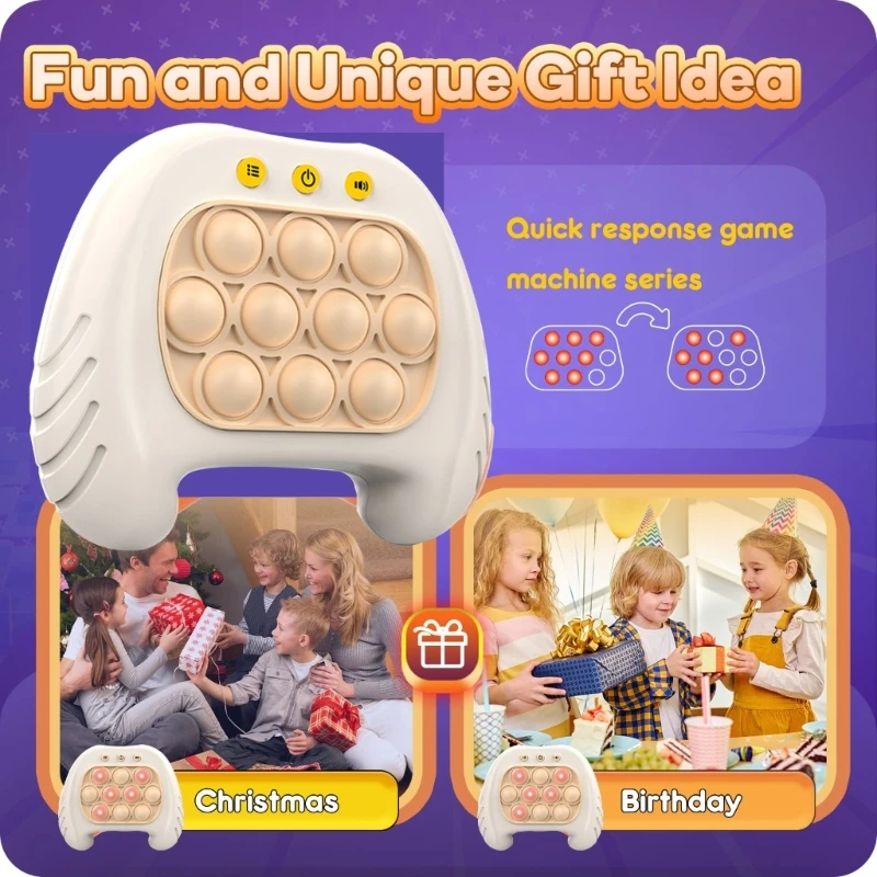 

Finger Press Handheld Game Console Toy Novelty Pop-Puzzle Sensory Gamepad Toy Kids Fine Motor Skill Early Education Gift