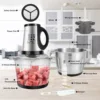 3.8L Electric Meat Grinder Kitchen Household Glass Stainless Steel Double Pot Two-In-One Large-Capacity  Food Processing Machine 3