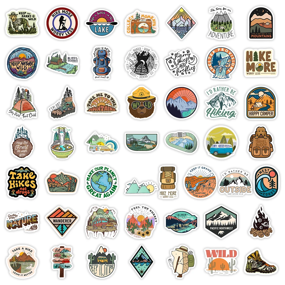 Outdoor Hiking Stickers Pack 3