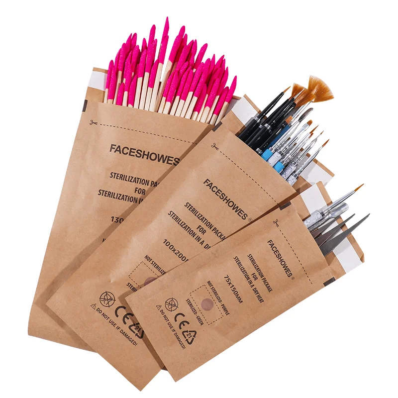 50/100Pcs Disposable Sterilization Disinfection Bag Set Nails Equipment Disinfection Accessories Nail Tools Sterilizer Kraft Bag