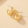 Vintage Chunky Dome Drop Earrings For Women Gold Plated Stainless Steel Thick Teardrop Earring Statement Wedding Jewelry Gifts 3
