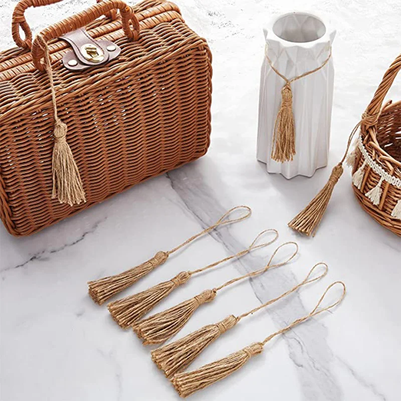 10PCS 6cm Jute Rope Tassels for Decoration