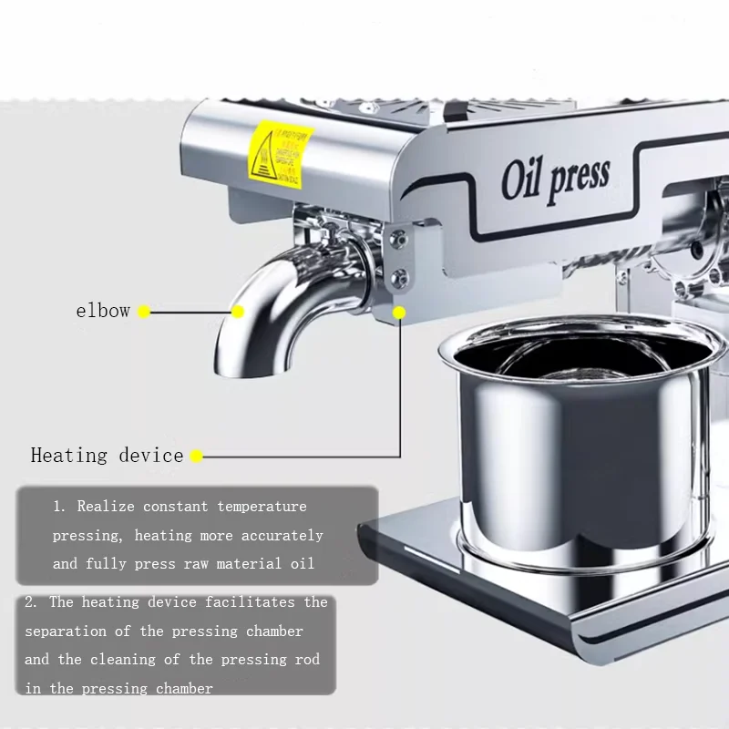 220V/110V Heat Cold Home Oil Press Machine For Pressing Olive Oil Coconut oil Soy Bean Press Machine High Oil Extraction Maker 3