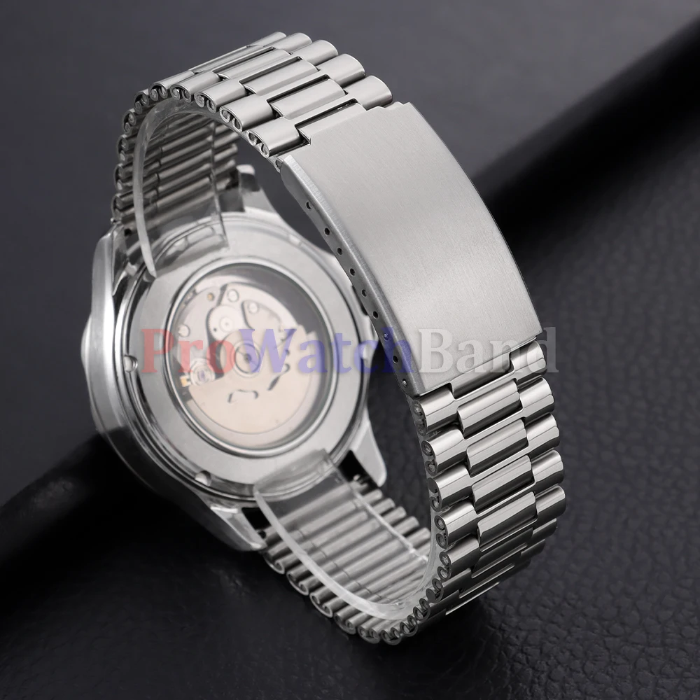 Elegant Two-Tone Stainless Steel Bracelet Watch Band with Folding Clasp