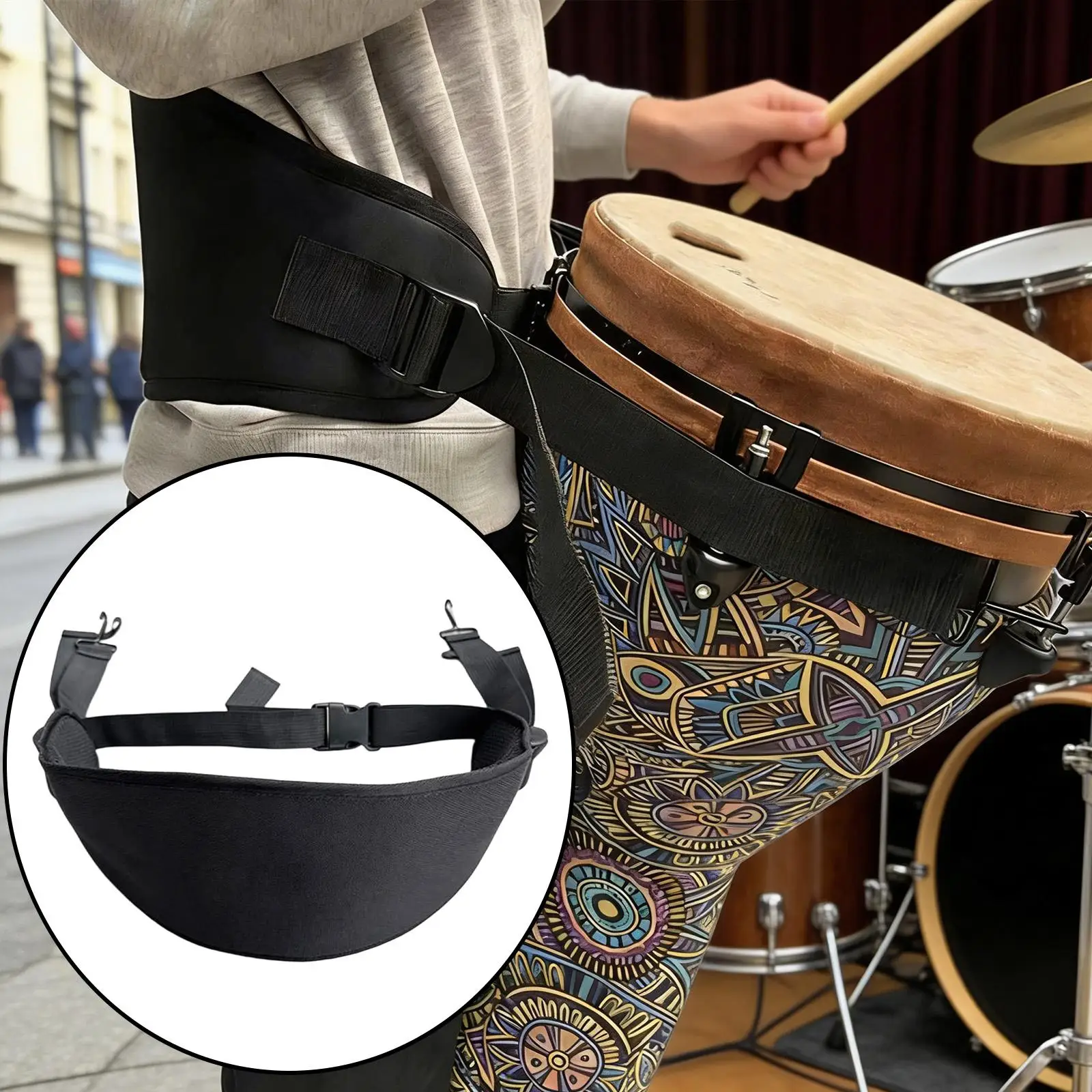 Djembe 허리 스트랩 액세서리 교체 휴대용 스네어 드럼 전문 타악기 벨트 아프리카 핸드 드럼 벨트