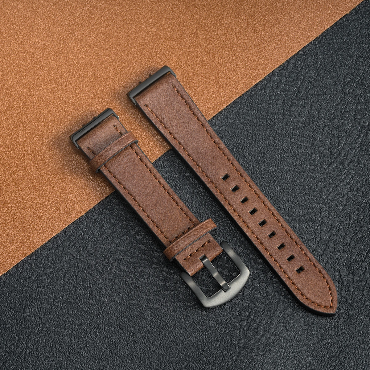 Premium Leather Strap Replacement Wristband for Smartwatch Fitness Trackers
