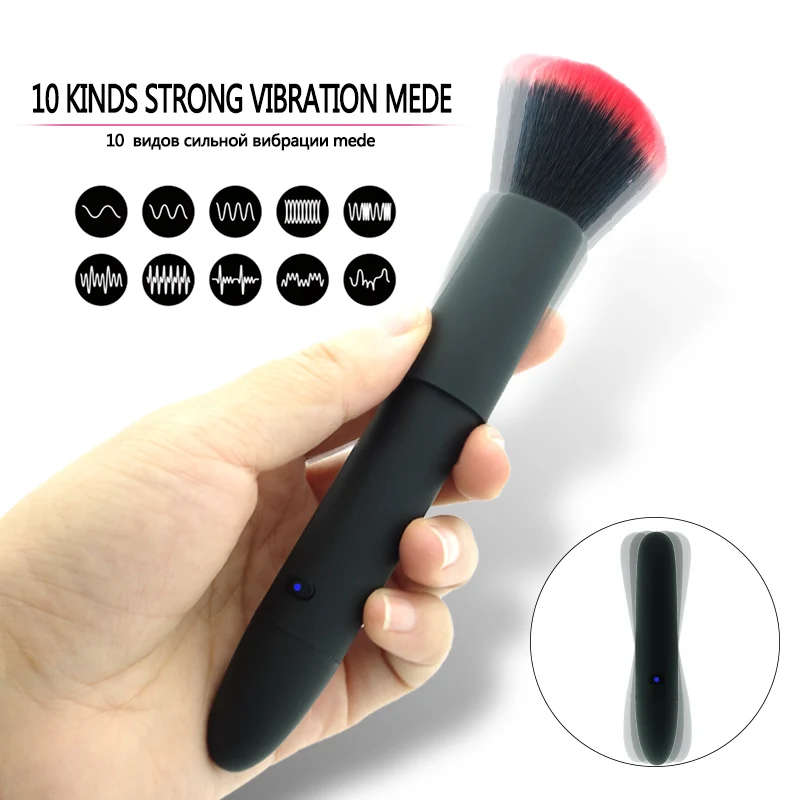 Female Sex Toys Vaginal Vibrators Rechargeable 10 Speed Make Up Brush Magic AV Wand
