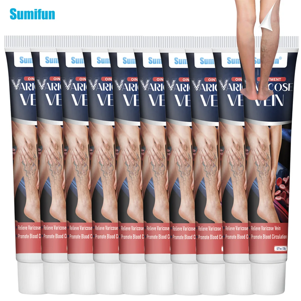

10Pcs Sumifun Varicose Vein Cream Phlebitis Vasculitis Analgesia Ointment Spider Removal Pain Relief Medical Health Care Plaster