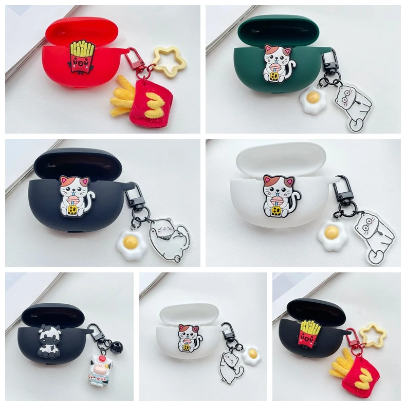 Силиконовые наушники с брелоком для 1more EVO /Neo /Q20/Q30/EC305/Pistonbuds Pro /ComfoBuds MINI Cute Cat For 1more TWS Q20