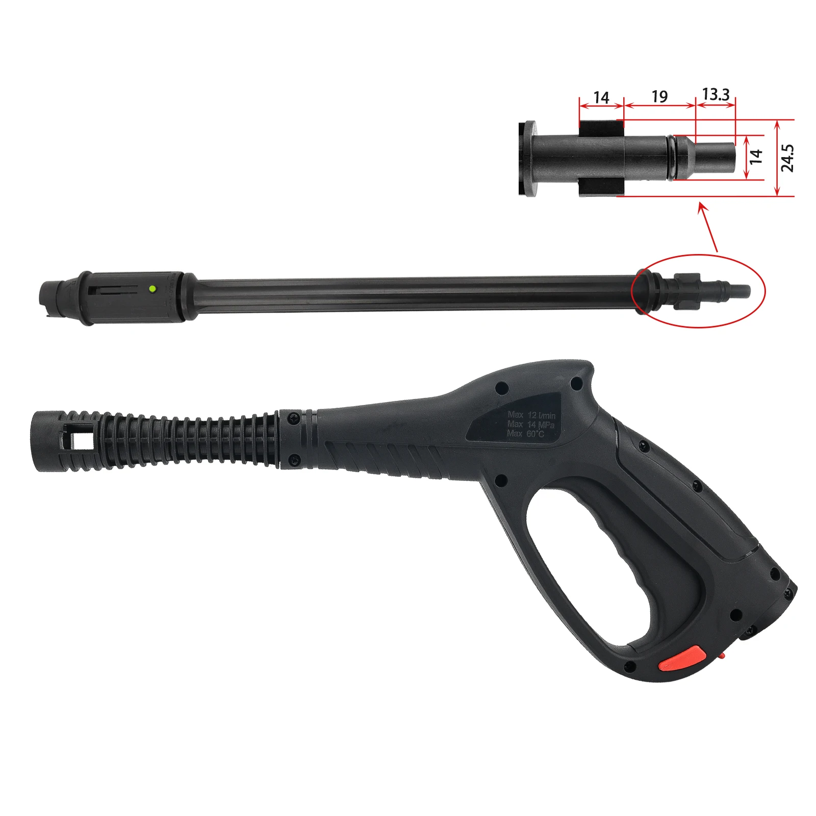 High Pressure Water Gun with Variable Jet Wand Compatible with Portland Husky Ford Pulsar ShopForce Taskforce Powerwasher 3