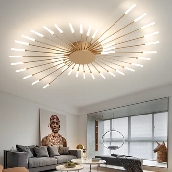 Modern LED Ceiling Light for Living Room Lamp Bedroom Ceiling Chandeliers AC 90-260V Gold Black Home Decoration Light Fixture 3
