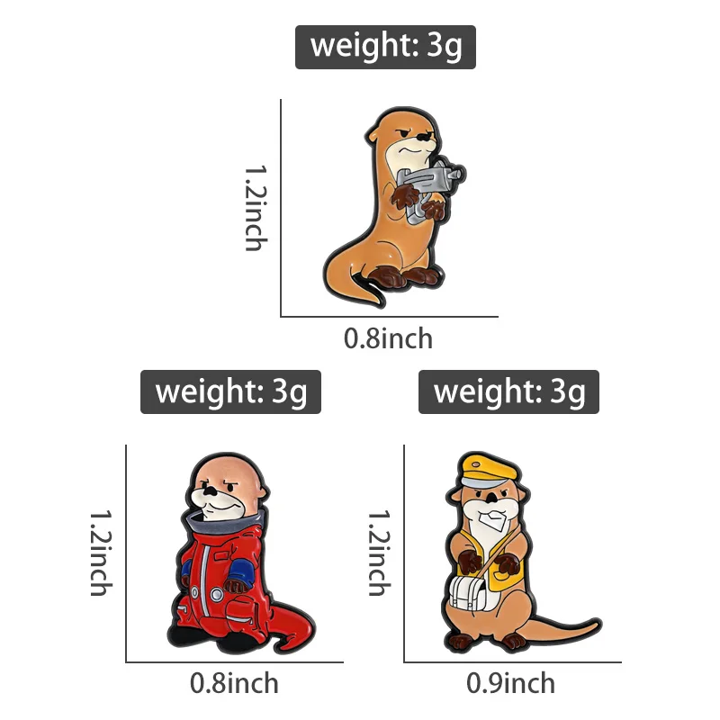 Tier-Sammlung Emaille-Pins Set Cartoon Katze Hund Papagei Gans Flork Memes Brosche Anstecknadel Frosch Ente Fußball Orca Schmuck – Detail 10