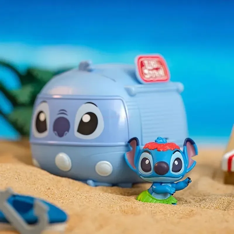 

Disney Stitch Touring Motor Home Series Anime Blind Box Pvc Statue Cute Kawaii Anime Figure Model Collection Children'S Toy Gift